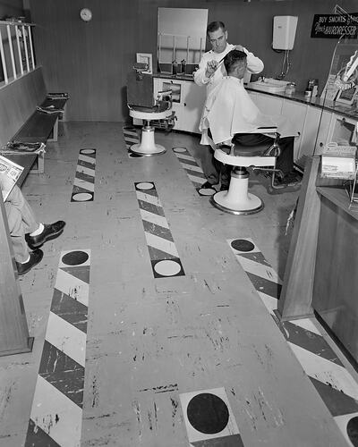 Colonial Sugar Refining Co, Barber Shop Flooring, Cheltenham, Victoria, 02 Feb 1960