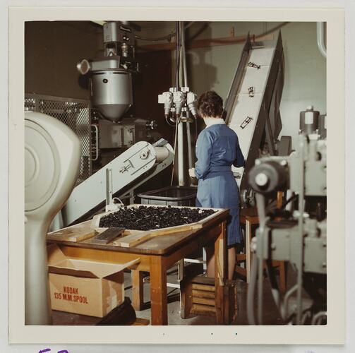 Worker With Plastic Injection Moulding Machinery, Kodak Factory, Coburg, circa 1960s