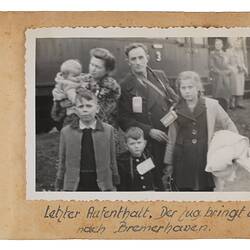 Photograph - Album Page 1, Lischke Family Boarding Train To Bremerhaven, Germany, 1955