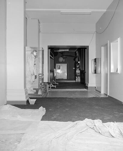 Stairway construction in Barry Hall, Science Museum, Melbourne, 1974