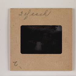 Colour Slide - Kodachrome Transparency of Edgar Rouse & Family, Toorak, circa 1940s, Reverse