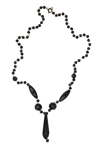 Necklace - Black Glass Beads, Bernice Kopple, circa 1960s-1970s