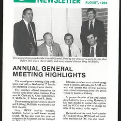 Newsletter cover with photograph.