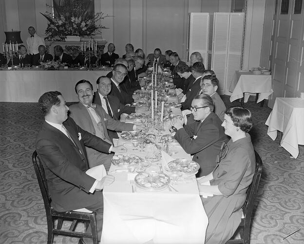 Imperial Chemical Industries, Social Function, Menzies Hotel, Melbourne, Victoria, Aug 1958
