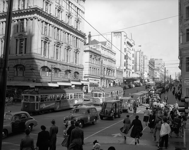 Philips Electrical Industries Pty Ltd, Promotional Cars Driving in City, Melbourne, Victoria, 1956