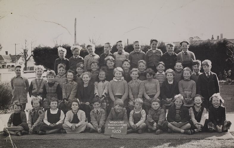 Wendouree State School Grade 1A Class, Wendouree, Victoria, 1955