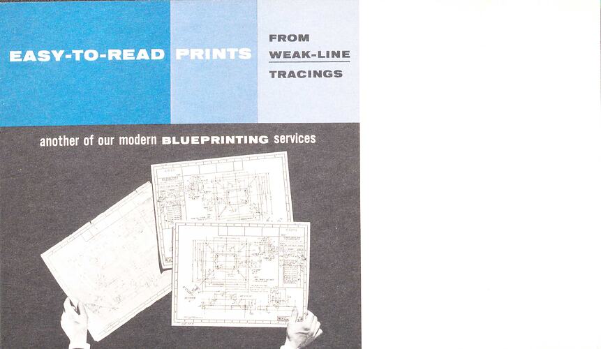 Cover page with hands holding technical drawings.