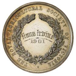 Medal - Royal Agricultural Society of Victoria, Second Prize, Victoria, Australia, 1901