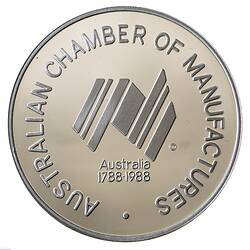 Medal - Australian Bicentenary Chamber of Manufactures, 1988 AD