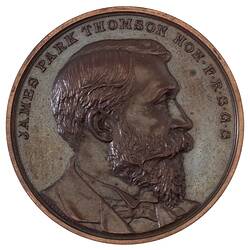Medal - James Park Thomson, Royal Geographical Society of Australasia, Australia, 1885