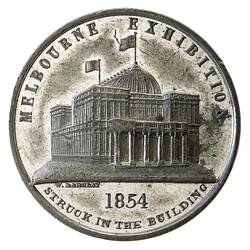 Medal - Melbourne Exhibition Commemorative, Kangaroo Office, Melbourne, Victoria, Australia, 1854