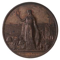 Medal - Victorian Exhibition, Bronze Prize, Pattern, Victoria, Australia, 1873