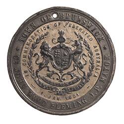 Medal - Australian Commonwealth, Town of Brunswick, 1901 AD