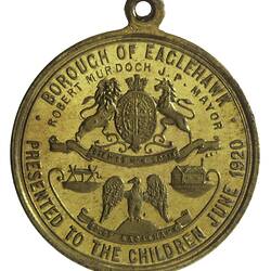 Medal - Visit of the Prince of Wales to Eaglehawk, 1920 AD