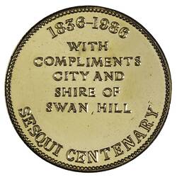 Medal - Sesquicentenary of Victoria, Shire of Swan Hill, 1985 AD