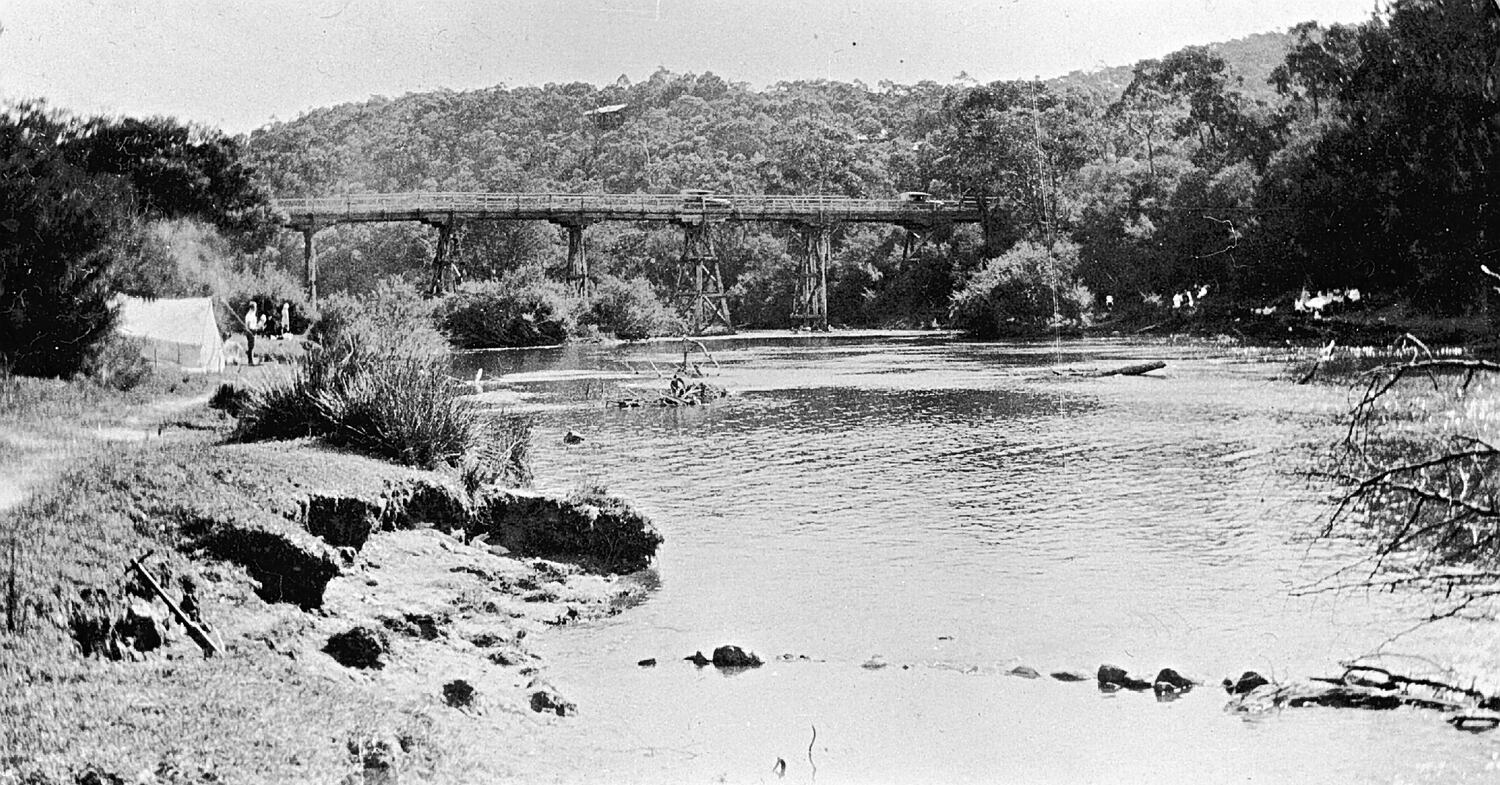 Negative - Bridge Over the Yarra River, Warrandyte, Victoria, Apr 1925