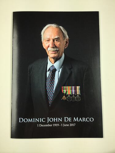 HT 56094, Funeral Booklet - Dominic John De Marco, St Roch's Catholic Church, Glen Iris, 8 Jun 2017 (CELEBRATIONS & TRADITIONS), Document, Registered