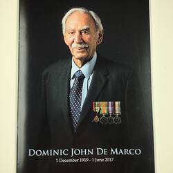 HT 56094, Funeral Booklet - Dominic John De Marco, St Roch's Catholic Church, Glen Iris, 8 Jun 2017 (CELEBRATIONS & TRADITIONS), Document, Registered