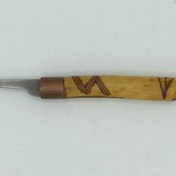 HT 58386, Knife - Metal With Carved Wooden Handle, Joseph Scerri, Brunswick, circa 1980s-2010s (ART & CRAFT), Object, Registered