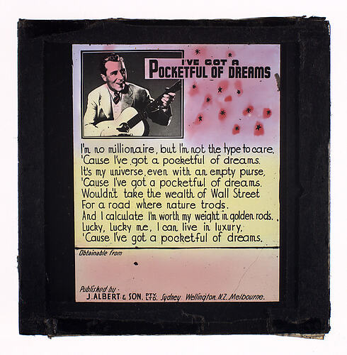 Lantern Slide - 'I've Got a Pocketful of Dreams'