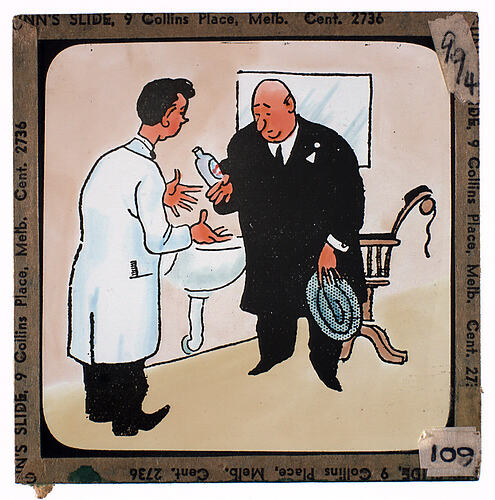 Lantern Slide - Universal Opportunity League, Two Men in Barbers Shop