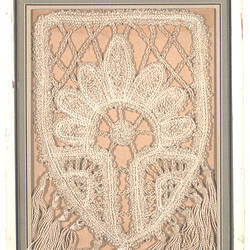 Embroidery Sample - Broderie Cornely, Heraldic Tassels, Framed