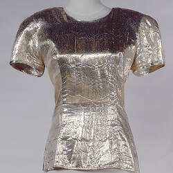 Evening Top - Prue Acton, Gold Lame, 1985