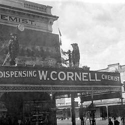 Photograph - Gala Day Celebrations, Decorated Building, by Jack Walton, Ballarat, Victoria, 1939