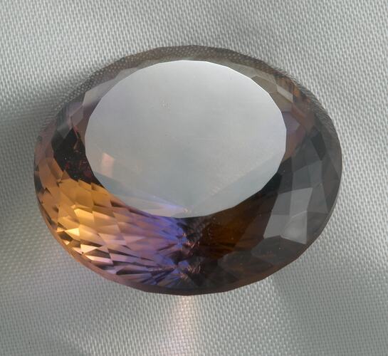 Cut gemstone specimen.