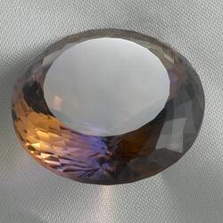 Cut gemstone specimen.