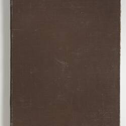 Brown cloth bound book.