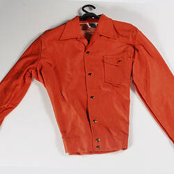 Shirt - Gloweave, Royal Suede, Orange with Brass Button, circa 1959
