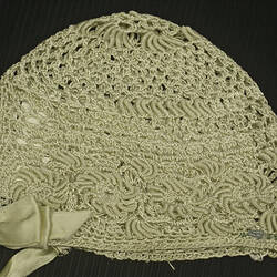 Bonnet - Cream Cotton, Crocheted