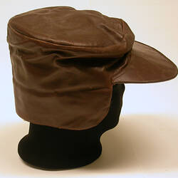 Cap - Australian National Antarctic Research Expeditions (ANARE), Brown Leather, circa 1958