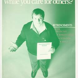 Poster - 'Who cares for you, while you care for others?', Hospital Employees' Federation, circa 1960s-1980s