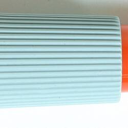 Orange and grey plastic hose attachment.