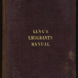 Book - Lang's Emigrant Manual, 1852