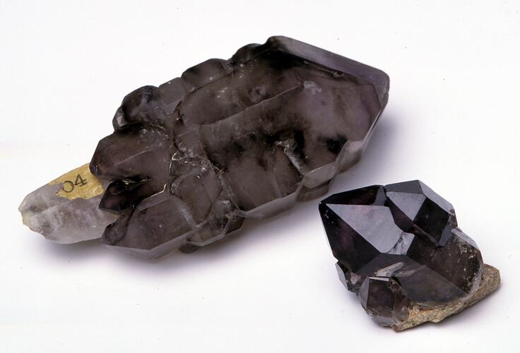 Amethyst crystal specimens.