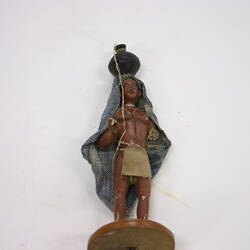 Indian Figure - Man Carrying a Black Vessel, Pune, Clay, circa 1867