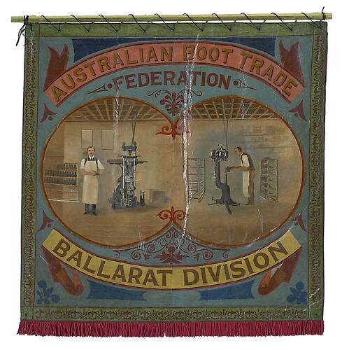 Banner for Australian Boot Trade, Ballarat Division, c. 1905