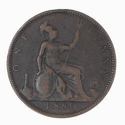 Coin - Penny, Queen Victoria, Great Britain, 1880 (Reverse)