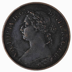Coin - Farthing, Queen Victoria, Great Britain, 1881 (Obverse)