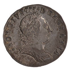 Coin - Threepence, George III, Great Britain, 1772 (Obverse)