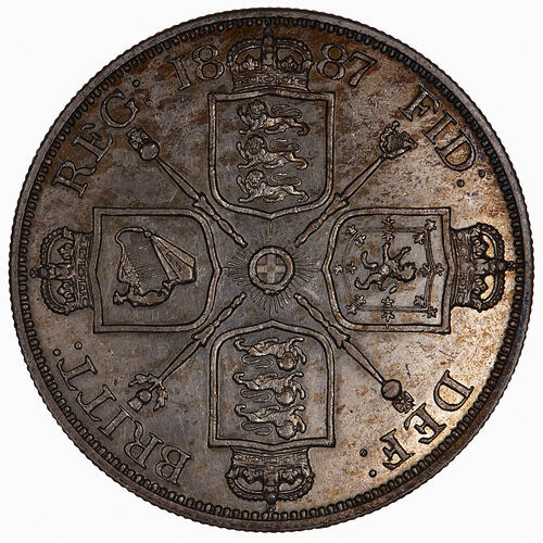 Coin - Double-florin, Queen Victoria, Great Britain, 1887 (Reverse)