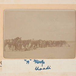 Photograph - '"A" Troop', Maadi, Egypt, Trooper G.S. Millar, World War I, 1914-1915