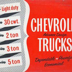 Descriptive Leaflet - General Motors-Holden's, Chevrolet Motor Trucks, 1952