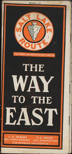 Time Table - 'Salt Lake Route, The Way to the East', 1911