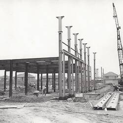 Photograph - Kodak Australasia Pty Ltd, Erecting Steelwork on Power House Building 11, Kodak Factory, Coburg, 1958
