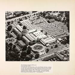 Photograph - Aerial View of the Exhibition Building from South East, Melbourne, 1973