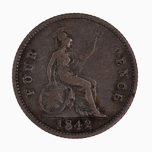 Coin - Groat, Queen Victoria, Great Britain, 1842 (Reverse)